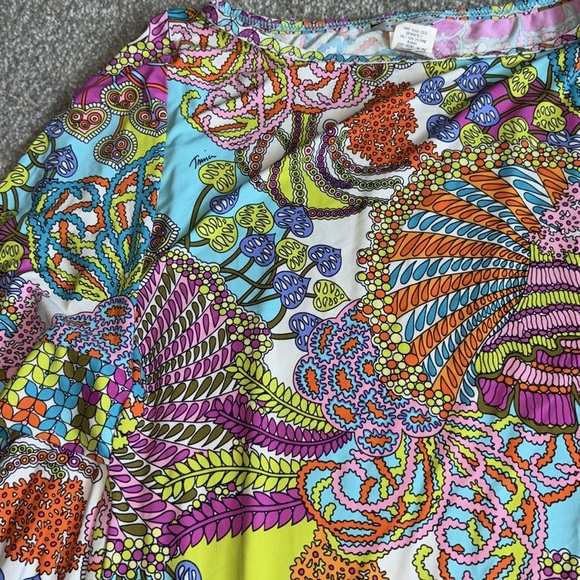 Trina Turk Pink/Blue Casablanca Floral Paisley Cover Up Sz XS EUC - Picture 5 of 8